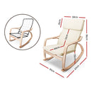 Fabric Rocking Armchair - Beige
