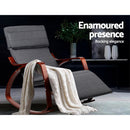 Fabric Rocking Armchair with Adjustable Footrest - Charcoal
