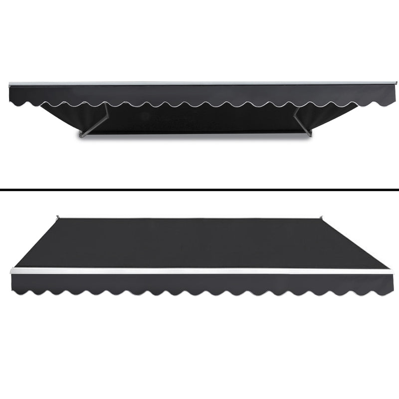 4.5M x 3M Outdoor Folding Arm Awning - Grey