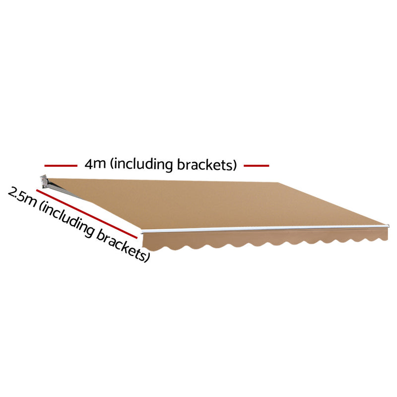Motorised 4x2.5m Folding Arm Awning - Beige