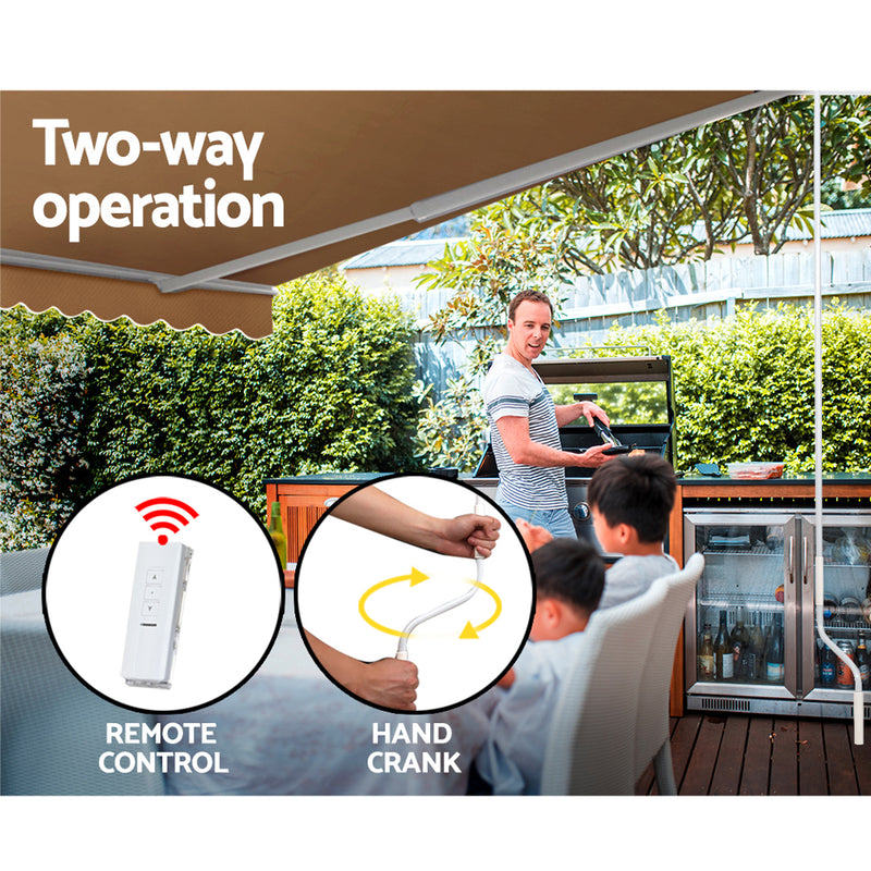 Motorised 4x2.5m Folding Arm Awning - Beige
