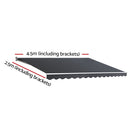 Motorised 4x2.5m Folding Arm Awning - Grey