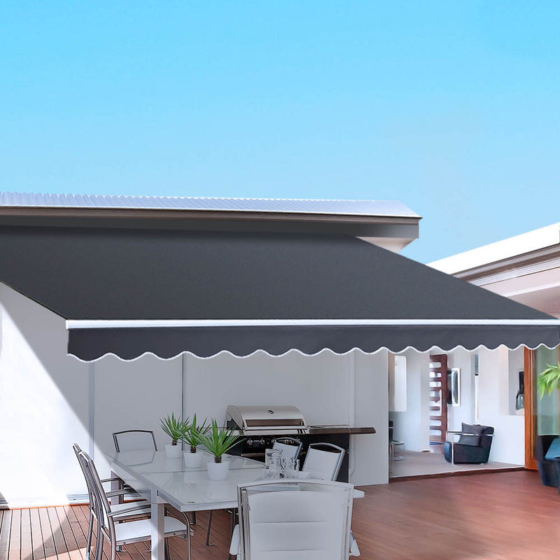 Motorised 4x2.5m Folding Arm Awning - Grey