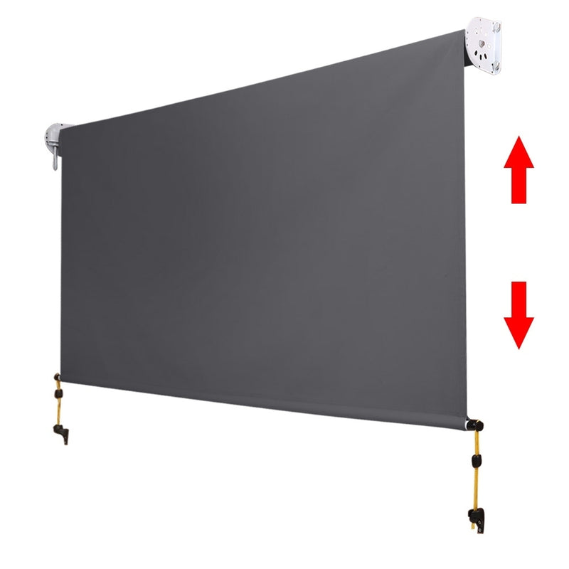 2.4m x 2.5m Retractable Roll Down Awning - Grey