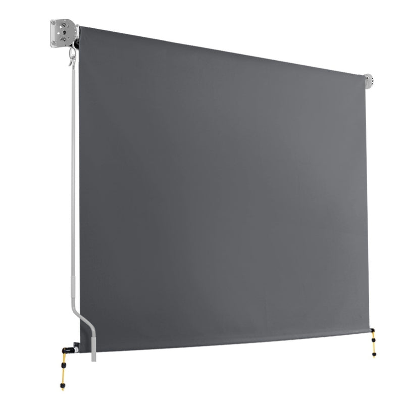 2.7m x 2.5m Retractable Roll Down Awning - Grey