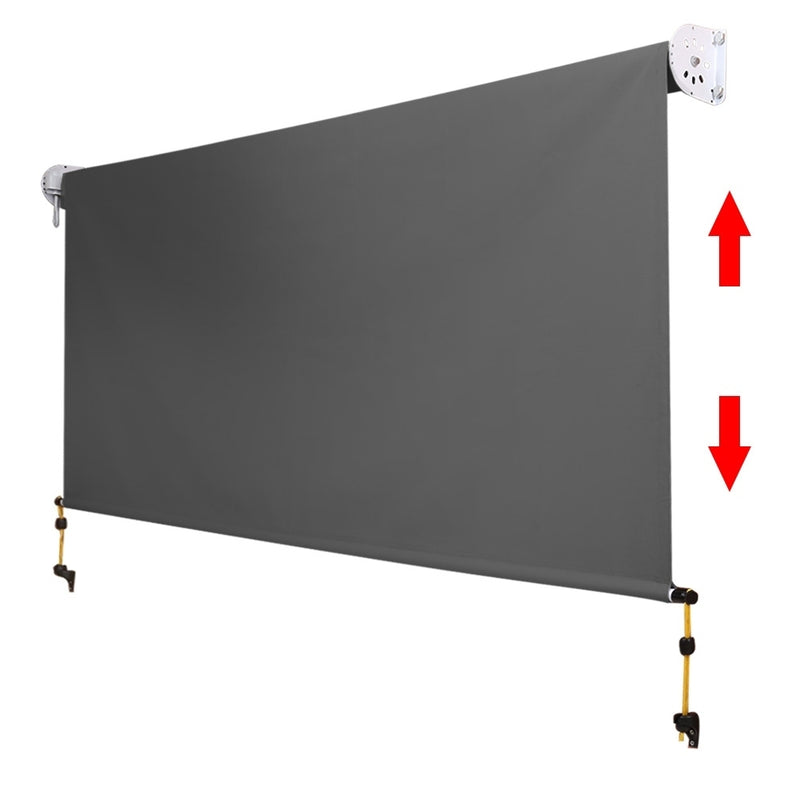 2.7m x 2.5m Retractable Roll Down Awning - Grey