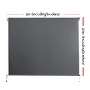 3m x 2.5m Retractable Roll Down Awning - Grey