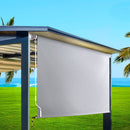 3m x 2.5m Retractable Straight Drop Roll Down Awning - Grey