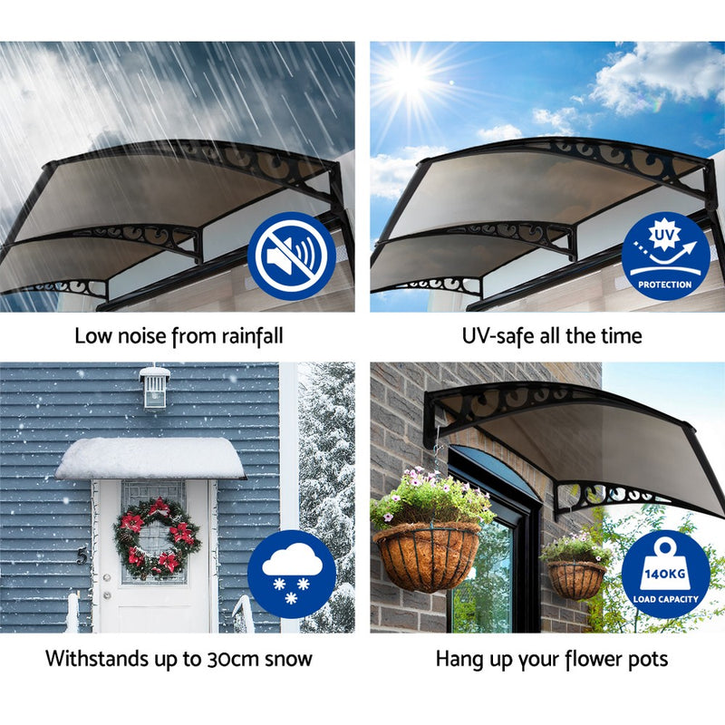 DIY Window Door Awning Brown 1 x 1M