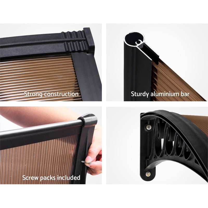 DIY Window Door Awning Brown 1 x 1M