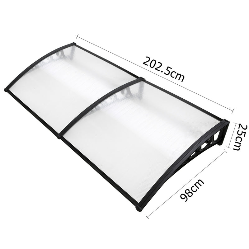 DIY Window Door Awning Shade 1 x 2m - Transparent