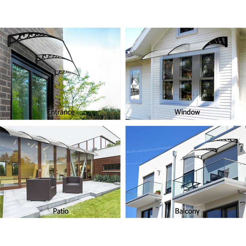 1X2.4M Window Door Awning Canopy Rain Cover Sun Shield