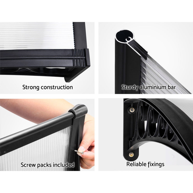 1X2.4M Window Door Awning Canopy Rain Cover Sun Shield