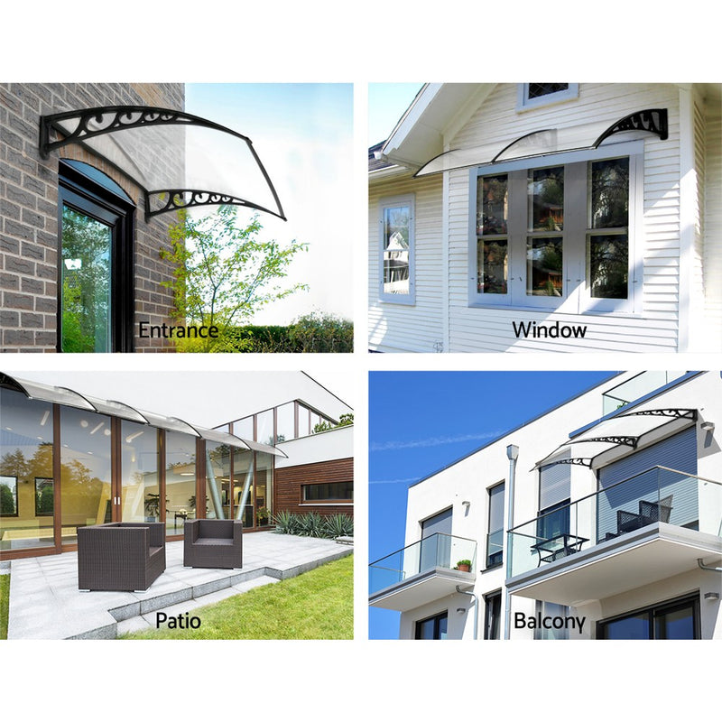 Window Door Awning Door Canopy Patio UV Sun Shield WHITE 1mx6m DIY
