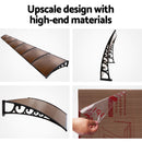 Window Door Awning Door Canopy Patio UV Sun Shield BROWN 1mx6m DIY