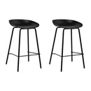 Set of 2 Metal Bar Stools - Black