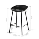 Set of 2 Metal Bar Stools - Black