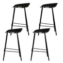 Set of 4 Kitchen Bar Stools Bar Stool Chairs Metal Black Barstools