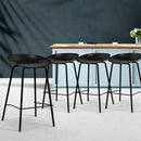 Set of 4 Kitchen Bar Stools Bar Stool Chairs Metal Black Barstools