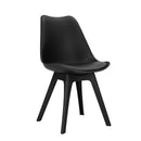 Set of 4 Retro Padded Dining Chair - Black