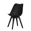 Set of 4 Retro Padded Dining Chair - Black
