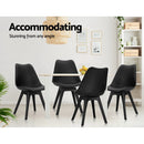 Set of 4 Retro Padded Dining Chair - Black