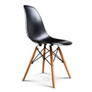 Set of 4 Retro Beech Wood Dining Chair - Black