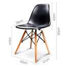 Set of 4 Retro Beech Wood Dining Chair - Black