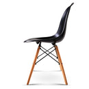 Set of 4 Retro Beech Wood Dining Chair - Black