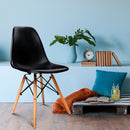Set of 4 Retro Beech Wood Dining Chair - Black