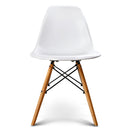 Set of 4 Retro Beech Wood Dining Chair - White