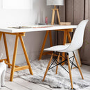 Set of 4 Retro Beech Wood Dining Chair - White