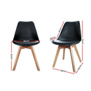 Set of 2 Padded Dining Chair - Black