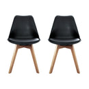 Set of 2 Padded Dining Chair - Black