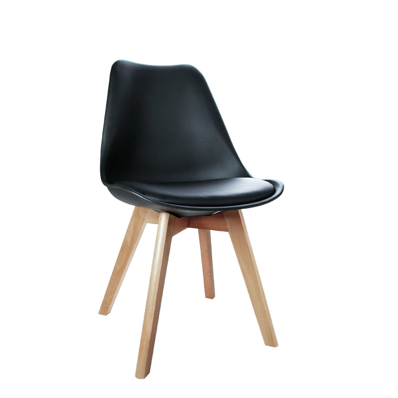 Set of 4 Padded Dining Chair - Black