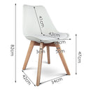 Set of 2 Padded Dining Chair - White