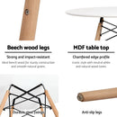 Dining Table 4 Seater Round Replica DSW Eiffel Kitchen Timber White