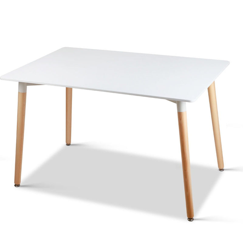 Dining Table 6 Seater Replica DSW Eiffel Cafe Kitchen White 120cm