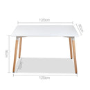 Dining Table 6 Seater Replica DSW Eiffel Cafe Kitchen White 120cm