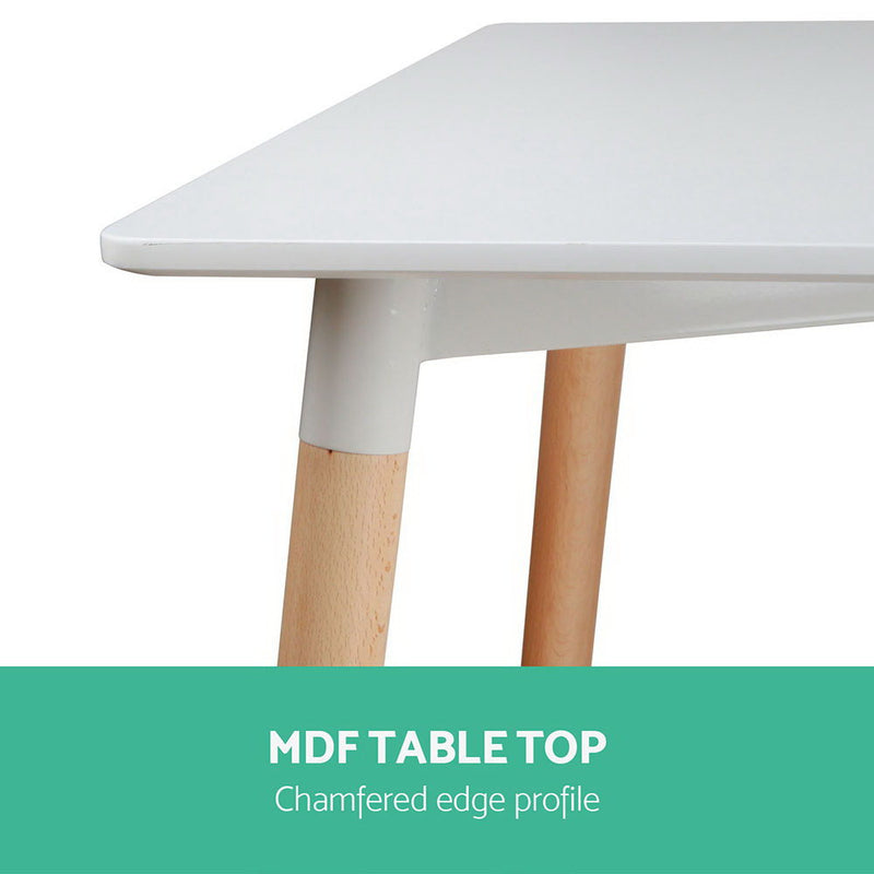 Dining Table 6 Seater Replica DSW Eiffel Cafe Kitchen White 120cm