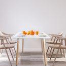 Dining Table 6 Seater Replica DSW Eiffel Cafe Kitchen White 120cm