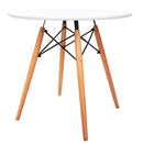 Dining Table Round Replica DSW Eiffel Cafe Kitchen Wood White 80cm