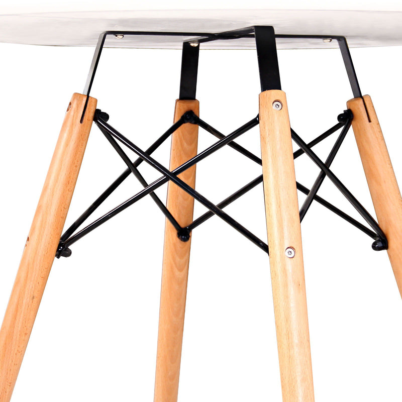 Dining Table Round Replica DSW Eiffel Cafe Kitchen Wood White 80cm