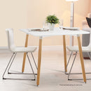 Dining Table 4 Seater Square Replica DSW Cafe Kitchen White 80cm