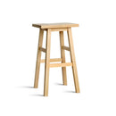 Set of 2 Wooden Backless Bar Stools - Natural