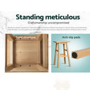 Set of 2 Wooden Backless Bar Stools - Natural