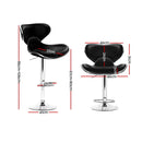 Set of 4 Bar Stools DINO Kitchen Swivel Bar Stool PU Leather Gas Lift Chairs Black