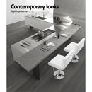 Set of 2 PU Leather Bar Stools Kitchen Chair Bar Stool White Como Gas Lift Swivel