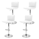 Set of 4 PU Leather Bar Stools Kitchen Chairs Bar Stool White Gas Lift Swivel