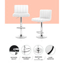 Set of 4 PU Leather Bar Stools Kitchen Chairs Bar Stool White Gas Lift Swivel